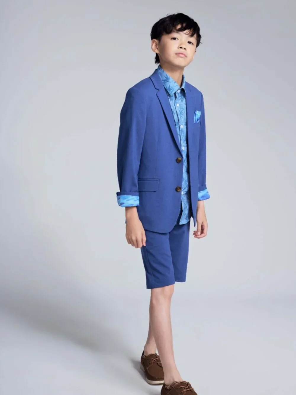NWT Appaman Boys Suit Set Size 10 - Linen Canopy Blue Suit Set
